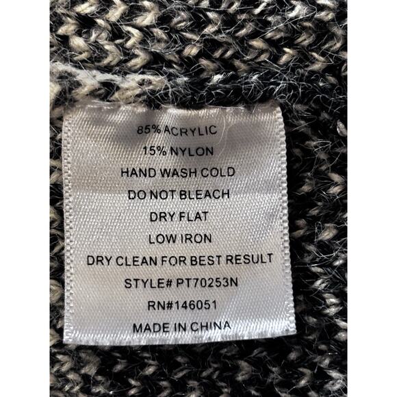 Faith And Joy Plaid Gray Beige Hooded Pockets Cardigan Sweater Petite XL - Picture 8 of 8